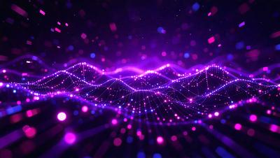 The primary subject of the image is a purple wave, which is the main object, scene, or focus of the image. The setting or background features a dark background with a purple hue, creating a moody atmosphere. The visual style of the image is a digital art or illustration, as it is a computer-generated or digitally created piece. The dominant colors in the image are purple and pink, giving it a unique and artistic appearance.