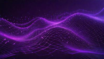 The primary subject of the image is a purple wave or ripple effect, which appears to be a digital art or illustration. The setting is a dark background, which contrasts with the purple wave. The visual style is a combination of digital art and illustration, creating a unique and captivating image. The colors and mood of the image are predominantly purple, giving it a calming and serene atmosphere.