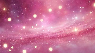 The primary subject of the image is a pink background with a purple hue, featuring a pattern of white stars. The setting appears to be a space-themed environment, possibly a celestial or futuristic scene. The visual style of the image is a combination of digital art and illustration, creating a unique and captivating atmosphere. The dominant colors in the image are pink and purple, with the white stars adding a touch of contrast and interest to the overall composition.