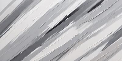 The primary subject of the image is a large, white, and gray painting. The painting features a pattern of white and gray stripes, creating a visually striking and textured appearance. The setting of the painting is a white wall, which serves as a clean and unobstructed background for the artwork. The visual style of the painting is a combination of digital art and traditional painting techniques, resulting in a unique and contemporary piece of art. The colors and mood of the painting are predominantly white and gray, giving it a
