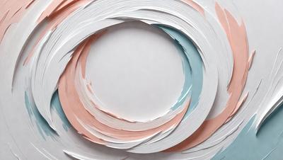 The primary subject of the image is a white paper with a blue circle drawn on it. The setting is a table, and the visual style appears to be a combination of a photo and a drawing. The colors and mood of the image are predominantly white and blue, creating a calm and clean atmosphere.