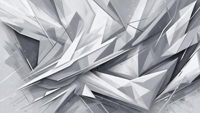 The primary subject of the image is a large, intricate, and abstract design made up of various geometric shapes. The setting is a grayscale background, which adds to the overall mood of the image. The visual style is a combination of digital art and illustration, creating a unique and captivating pattern. The colors and mood of the image are predominantly grayscale, giving it a modern and minimalist appearance.
