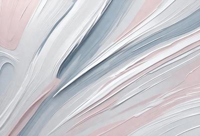 The primary subject of the image is a painting of a white and pink swirl. The setting is a canvas, and the visual style is a painting. The dominant colors are white and pink, creating a warm and soothing atmosphere.