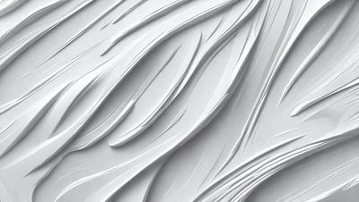 The primary subject of the image is a white, curved surface that resembles a wave or a flowing waterfall. The setting is a white wall, and the visual style appears to be a digital art or illustration. The dominant colors are white, and the overall atmosphere is serene and calming.