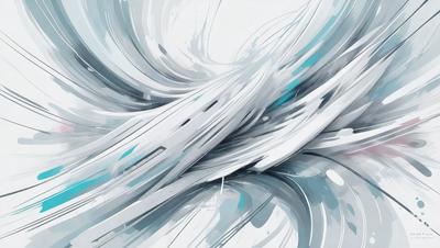The primary subject of the image is a white, swirling, and flowing design, which appears to be a digital art or illustration. The setting is a white background, and the visual style is a combination of digital art and illustration. The colors and mood of the image are predominantly white, creating a clean and minimalist atmosphere.