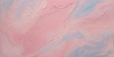 The primary subject of the image is a pink and white painting, which features a marbled texture. The setting is a wall, and the visual style appears to be a painting or drawing. The dominant colors in the painting are pink and white, creating a warm and inviting atmosphere.