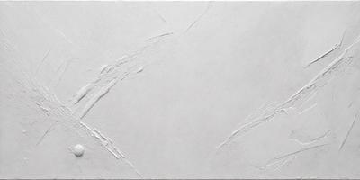 The primary subject of the image is a white wall with a pattern of thin, white lines. The setting is a room with a white background, and the visual style appears to be a photo. The colors and mood of the image are predominantly white, giving it a clean and minimalist appearance.