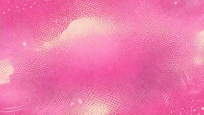 The primary subject of the image is a pink background with a pattern of dots. The setting is a cloudy sky, and the visual style appears to be a combination of a photo and a digital art or illustration. The dominant colors are pink and white, creating a warm and inviting atmosphere.