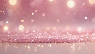 The primary subject of the image is a pink background with a pattern of glittering, sparkling, or shimmering lights. The setting appears to be a pink surface, possibly a wall or a table, with the lights creating a visually appealing and luminous effect. The visual style of the image is a combination of a photo and digital art, as the glittering lights are digitally created and integrated into the pink background. The colors and mood of the image are predominantly pink, with