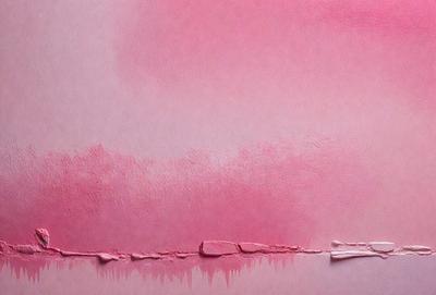 The primary subject of the image is a pink background with a white line. The setting is a pink and white painting, which creates a visually striking and artistic scene. The visual style is a painting, showcasing the artist's skill in creating a unique and eye-catching composition. The colors and mood of the painting are predominantly pink and white, evoking a sense of warmth and elegance.