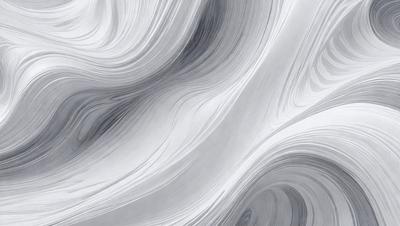 The primary subject of the image is a large, white, and gray wave. The wave is the main focus of the image, and it appears to be a digital art or illustration. The setting is a white and gray background, which complements the wave's colors. The visual style gives the impression of a dynamic and powerful force of nature. The colors and mood of the image are predominantly white and gray, creating a sense of calmness and tranquility.