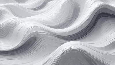 The primary subject of the image is a large, white, flowing wave. The wave is the main focus of the image, and it appears to be a digital art or illustration. The setting is a white background, which provides a clean and minimalistic appearance. The visual style gives the impression of a dynamic and powerful force, with the wave's movement and the white background creating a sense of depth and dimension. The colors and mood of the image are predominantly white, which adds to the overall atmosphere of calmness and tran