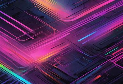 The primary subject of the image is a colorful, abstract design featuring a mix of pink, blue, and purple hues. The setting is a black background, which contrasts with the vibrant colors of the design. The visual style appears to be a combination of digital art and illustration, creating a unique and eye-catching pattern. The overall atmosphere is lively and energetic, with the colors evoking a sense of excitement and creativity.