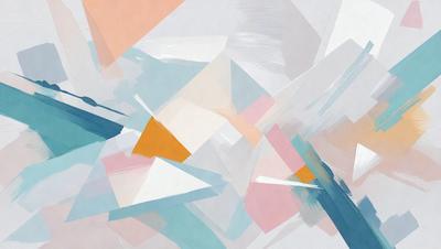 The primary subject of the image is a colorful, abstract artwork featuring a mix of blue, orange, and white colors. The setting is a white background, which provides a clean and minimalist appearance. The visual style is a combination of digital art and illustration, creating a unique and eye-catching piece. The colors and mood of the artwork are vibrant and lively, evoking a sense of energy and creativity.