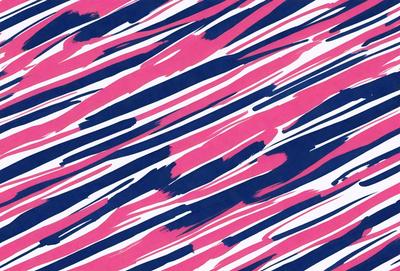 The primary subject of the image is a zebra pattern, which is a blue and pink striped design. The setting is a blue and pink background, creating a visually striking contrast with the zebra pattern. The visual style of the image is a combination of digital art and illustration, as it features a detailed and intricate zebra pattern. The colors and mood of the image are vibrant and energetic, with the blue and pink hues evoking a sense of movement and livel