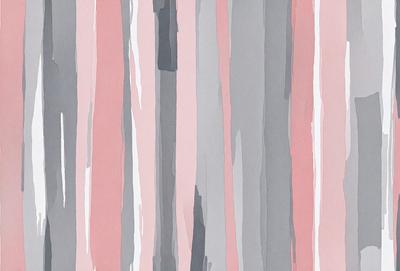 The primary subject of the image is a colorful striped pattern, which is displayed on a pink and gray background. The visual style of the image is a combination of digital art and illustration, creating a unique and vibrant appearance. The dominant colors in the image are pink and gray, with the pink stripes contrasting against the gray background. The overall atmosphere of the image is lively and energetic, with the striped pattern adding a sense of movement and dynamism to the scene.