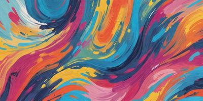 The primary subject of the image is a colorful, abstract painting featuring a mix of blue, yellow, and orange hues. The painting is displayed on a wall, creating a vibrant and lively atmosphere. The visual style of the painting suggests that it is a digital art or illustration, rather than a photo or traditional painting. The colors and mood of the painting evoke a sense of energy and creativity, making it an eye-catching and engaging piece of art.