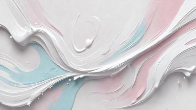 The primary subject of the image is a painting of a white and pink swirl. The setting is a white background, and the visual style appears to be a digital art or illustration. The dominant colors in the painting are white and pink, creating a soft and delicate atmosphere.