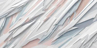 The primary subject of the image is a large, colorful, and abstract mountain made of paper. The mountain is composed of various shades of pink, blue, and white, creating a visually striking and unique landscape. The setting is a white background, which contrasts with the vibrant colors of the paper mountain. The visual style of the image is a combination of digital art and illustration, as it is a creative and artistic representation of a mountain made from paper. The overall atmosphere of the image is lively and