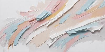 The primary subject of the image is a close-up of a colorful paint palette with various colors. The setting is a white background, and the visual style appears to be a photo of the paint palette. The colors and mood of the image are vibrant and lively, with the different colors creating a visually appealing and dynamic scene.
