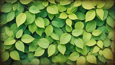 The primary subject of the image is a large green plant with many leaves. The plant is growing on a green background, creating a lush and vibrant scene. The visual style of the image is a close-up of the plant, showcasing its intricate details. The dominant colors in the image are green, which creates a sense of freshness and vitality.
