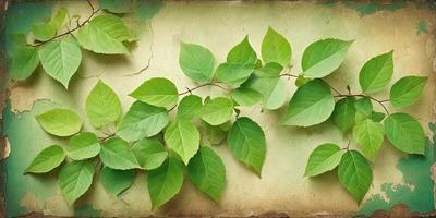 The primary subject of the image is a large green leafy plant with a long stem. The plant is growing on a wall, and its leaves are spread out, covering a significant portion of the wall. The setting is an outdoor environment, with the plant growing on a wall, possibly in a garden or a natural setting. The visual style of the image is a close-up of the plant, showcasing its details and texture. The colors and mood of the image are predominantly green, with a natural and lush atmosphere