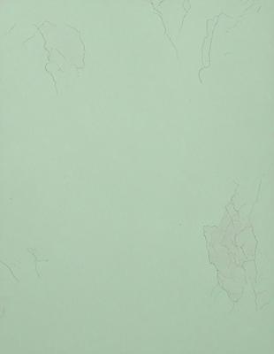 The primary subject of the image is a white wall with a green background. The visual style appears to be a photo, and the colors and mood are predominantly white and green.