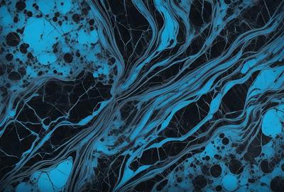 The primary subject of the image is a blue and white swirling pattern, which appears to be a digital art or illustration. The setting is a black and blue background, creating a striking contrast with the swirling pattern. The visual style suggests that the image is a creative and artistic representation of a swirling design. The colors and mood of the image are predominantly blue and white, giving it a calm and serene atmosphere.