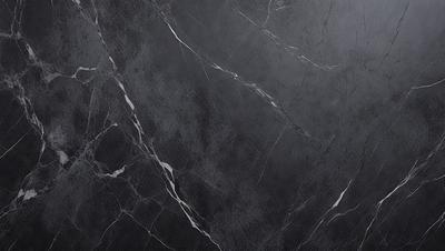The primary subject of the image is a black and white marble wall. The setting is a room with a gray background. The visual style is a photo, and the colors and mood are predominantly black and white, giving the image a classic and elegant appearance.