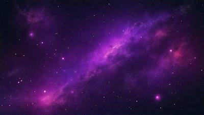The primary subject of the image is a purple nebula, which is a cloud of gas and dust in space. The setting is a dark, star-filled sky, with the purple nebula as the main focus. The visual style is a combination of a photo and digital art, creating a unique and captivating image. The colors and mood of the image are predominantly purple, giving it a serene and celestial atmosphere.