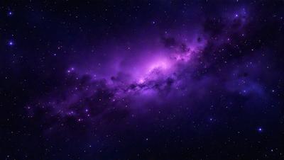 The primary subject of the image is a purple nebula, which is a cloud of gas and dust in space. The setting is a dark, star-filled sky, with the nebula being the main focus of the image. The visual style is a combination of a photo and digital art, creating a unique and captivating representation of the nebula. The colors and mood of the image are predominantly purple, giving it a serene and celestial atmosphere.
