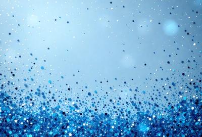 The primary subject of the image is a blue background with white stars. The setting is a space-like environment, and the visual style is digital art. The dominant colors are blue and white, creating a calm and serene atmosphere.