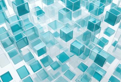 The primary subject of the image is a large blue and white patterned surface, which appears to be a combination of a photo and digital art. The setting is a white background, and the visual style is a mix of photo and digital art. The dominant colors are blue and white, creating a calm and soothing atmosphere.