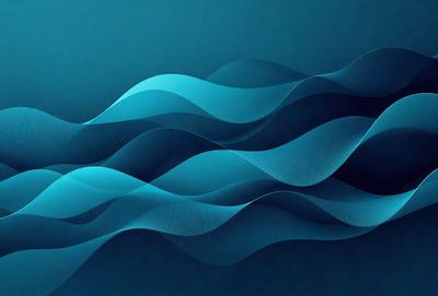 The primary subject of the image is a blue wave pattern, which is the main object, scene, or focus of the image. The setting or background is a dark blue surface, which adds to the overall atmosphere. The visual style of the image is digital art, as it is a digital representation of a wave pattern. The dominant colors in the image are blue and black, creating a calm and serene mood.