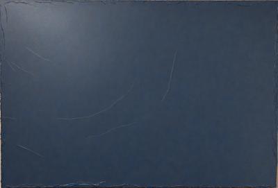 The primary subject of the image is a blue background with a white line. The setting is a dark room, and the visual style appears to be a digital art or illustration. The dominant colors are blue and white, creating a calm and serene atmosphere.