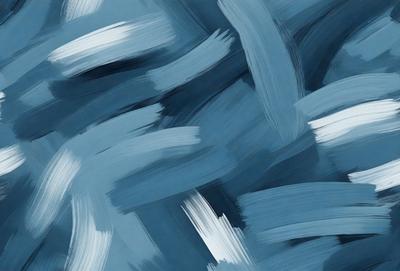 The primary subject of the image is a blue background with a pattern of white and blue lines. The setting appears to be a painting or drawing, as the lines are not realistic and have a more artistic appearance. The visual style suggests that it is a digital art or illustration, as the lines are not consistent with traditional painting techniques. The colors and mood of the image are predominantly blue and white, creating a calm and serene atmosphere.