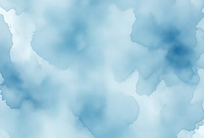The primary subject of the image is a cloudy blue sky. The setting is a vast, open space with no visible landmarks or objects. The visual style is a combination of photo and digital art, creating a realistic yet artistic representation of the cloudy sky. The colors and mood are predominantly blue and serene, evoking a sense of calmness and tranquility.
