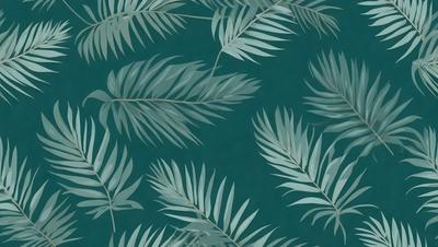 The primary subject of the image is a pattern of green leaves on a blue background. The leaves are arranged in a visually appealing manner, creating a sense of depth and dimension. The setting is a blue wall, which serves as the backdrop for the leaf pattern. The visual style of the image is a combination of nature and art, as the leaves are skillfully arranged to create a unique and eye-catching design. The colors and mood of the image are predominantly green and blue, which are associated with calmness,
