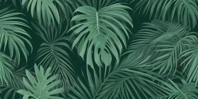 The image features a large green leafy plant with a tropical vibe. The plant is the primary subject, and it is set against a dark green background. The visual style appears to be a combination of a photo and a drawing, creating a unique and artistic representation of the plant. The colors and mood of the image are predominantly green, giving it a lush and serene atmosphere.