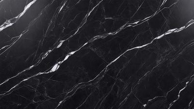 The primary subject of the image is a marble wall with a black background. The visual style is a close-up of the marble wall, showcasing its texture and pattern. The colors and mood of the image are predominantly black, giving it a sleek and modern appearance.