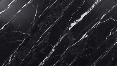 The primary subject of the image is a black and white marble pattern. The setting is a black and white marble wall, which serves as the background. The visual style is a close-up of the marble pattern, showcasing the intricate details of the design. The colors and mood of the image are predominantly black and white, giving it a classic and elegant appearance.