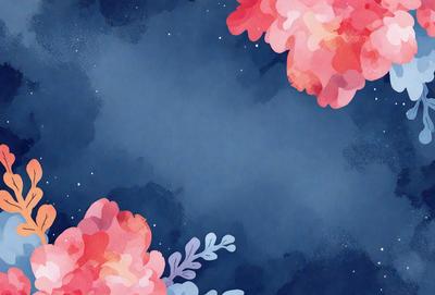The primary subject of the image is a beautifully drawn pink flower. The setting is a blue background, which adds a contrasting color to the flower. The visual style is a combination of digital art and illustration, creating a vibrant and artistic scene. The dominant colors are pink and blue, giving the image a warm and serene atmosphere.