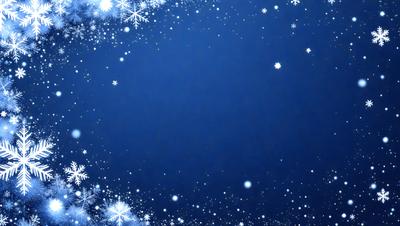 The primary subject of the image is a blue background with a pattern of white snowflakes. The setting is a dark, starry night, with the snowflakes creating a visually appealing and festive atmosphere. The visual style is a combination of digital art and illustration, creating a unique and eye-catching design. The colors and mood are predominantly dark and moody, with the white snowflakes providing a touch of brightness and whimsy.