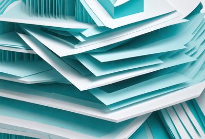 The primary subject of the image is a stack of blue paper. The setting is a room with a blue background. The visual style is a close-up of the paper, showcasing its texture and color. The colors and mood of the image are predominantly blue, creating a calm and serene atmosphere.
