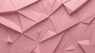 The primary subject of the image is a pink paper with a geometric pattern. The setting is a pink wall, and the visual style is a close-up of the paper. The colors and mood of the image are predominantly pink, creating a warm and inviting atmosphere.