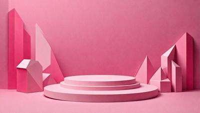 The primary subject of the image is a pink background with a white circle in the center. The setting is a pink surface, and the visual style appears to be a combination of a photo and digital art. The colors and mood of the image are predominantly pink and white, creating a warm and inviting atmosphere.