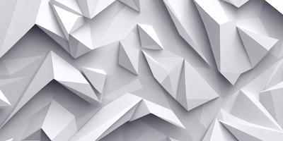 The primary subject of the image is a white, geometric pattern. The setting is a white wall, and the visual style is a digital art or illustration. The dominant colors are white and gray, creating a clean and minimalist atmosphere.