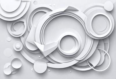 The primary subject of the image is a collection of white circles, which are arranged in various shapes and sizes. The setting is a white background, which provides a clean and minimalist appearance. The visual style is a combination of digital art and illustration, as the circles are created using a computer program. The dominant colors are white, which creates a clean and simple atmosphere.