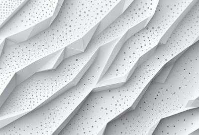 The primary subject of the image is a white wall with a pattern of dots on it. The setting is a room with a white wall, and the visual style is a close-up of the wall. The colors and mood of the image are predominantly white, giving it a clean and minimalist appearance.