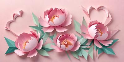 The primary subject of the image is a group of three pink flowers with yellow centers. They are arranged in a visually appealing manner, creating a sense of harmony and beauty. The flowers are set against a pink background, which adds to the overall mood and aesthetic of the scene. The visual style of the image is a combination of photo and digital art, as it captures the natural beauty of the flowers while also showcasing the artist's skill in crafting a visually pleasing composition.